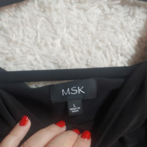 Elegant Black Dress with Silver Accents. MSK NWT size LG - Picture 8 of 12